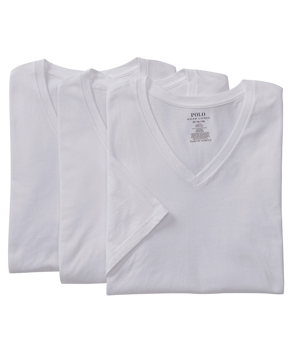 Polo Ralph Lauren Cotton V-Neck Undershirt (3-Pack) Westport Big & Tall