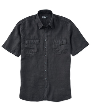 Westport Black Short Sleeve Linen Safari Sport Shirt