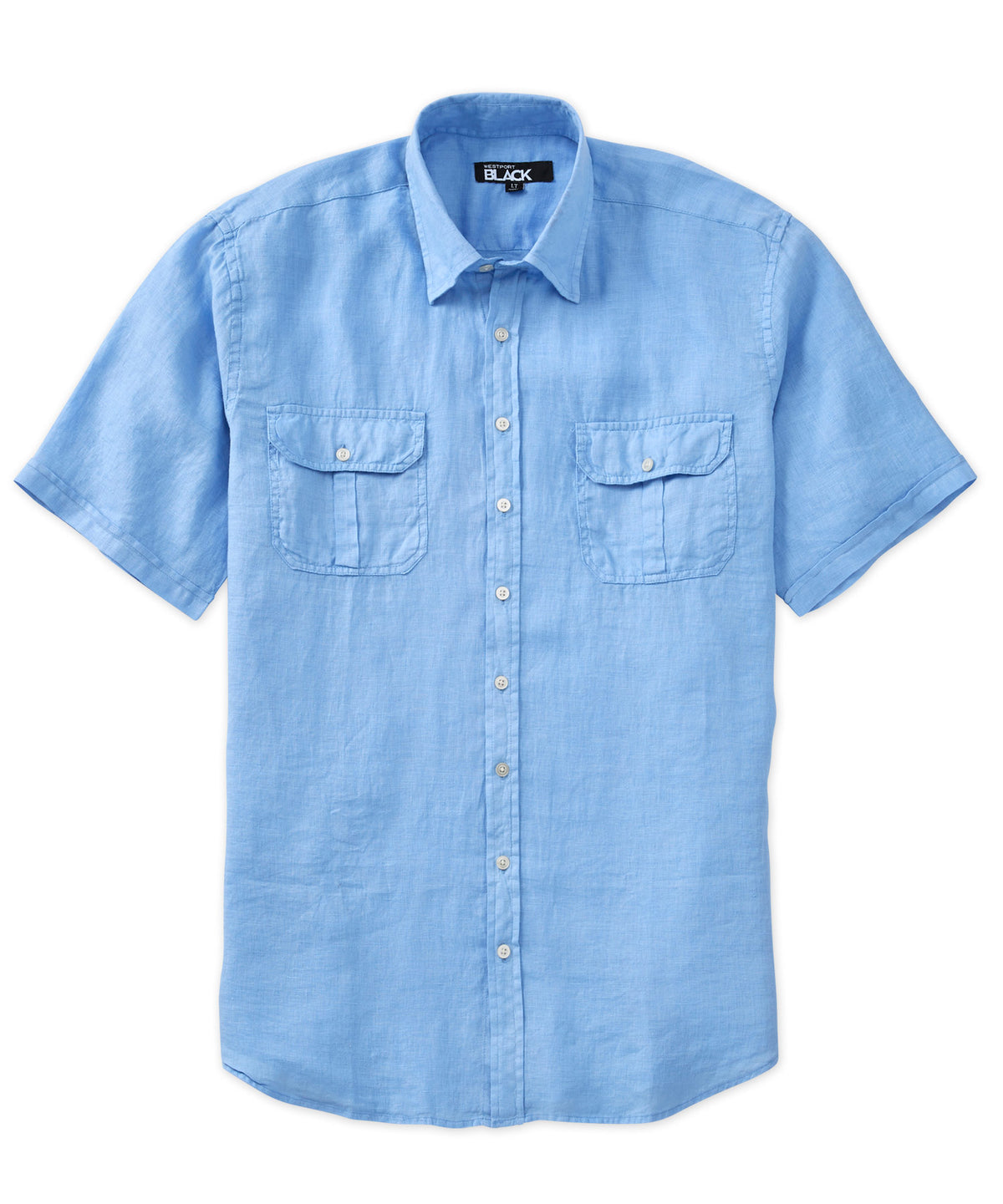 Westport Black Short Sleeve Linen Safari Sport Shirt