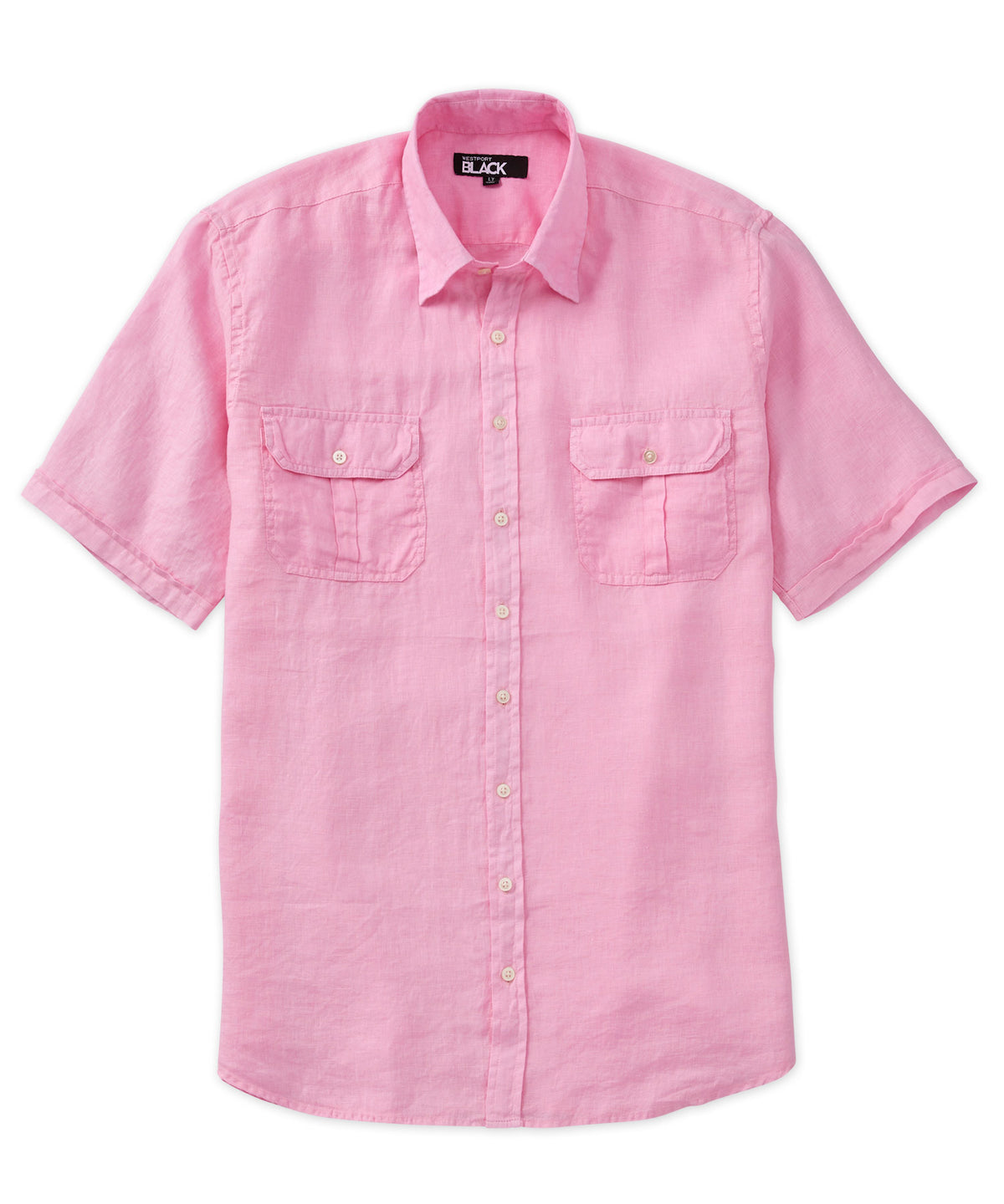 Westport Black Short Sleeve Linen Safari Sport Shirt