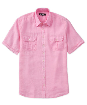 Westport Black Short Sleeve Linen Safari Sport Shirt