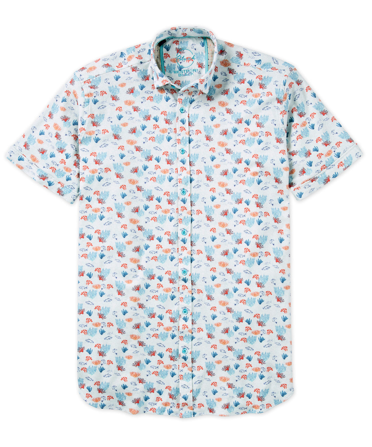 Westport Black Short Sleeve Knit Patterned Sport Shirt