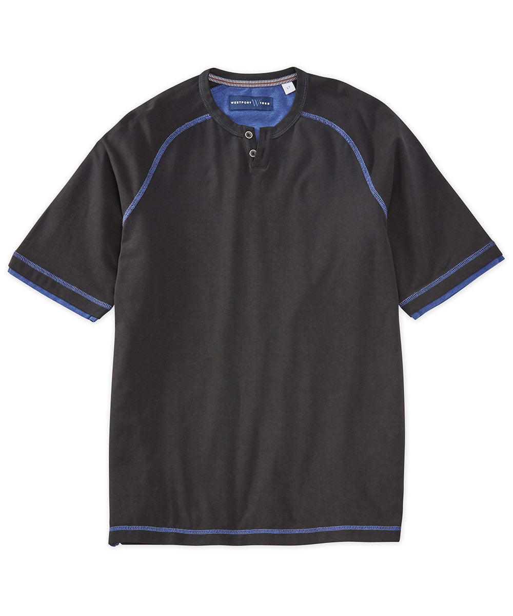 Westport 1989 Short Sleeve Notch Henley Tee Shirt