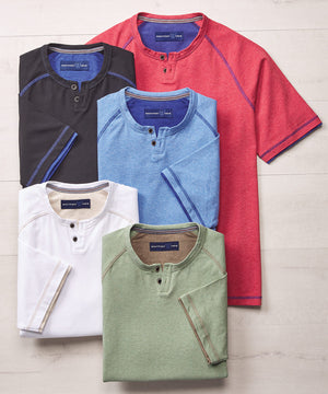 Westport 1989 Short Sleeve Notch Henley Tee Shirt