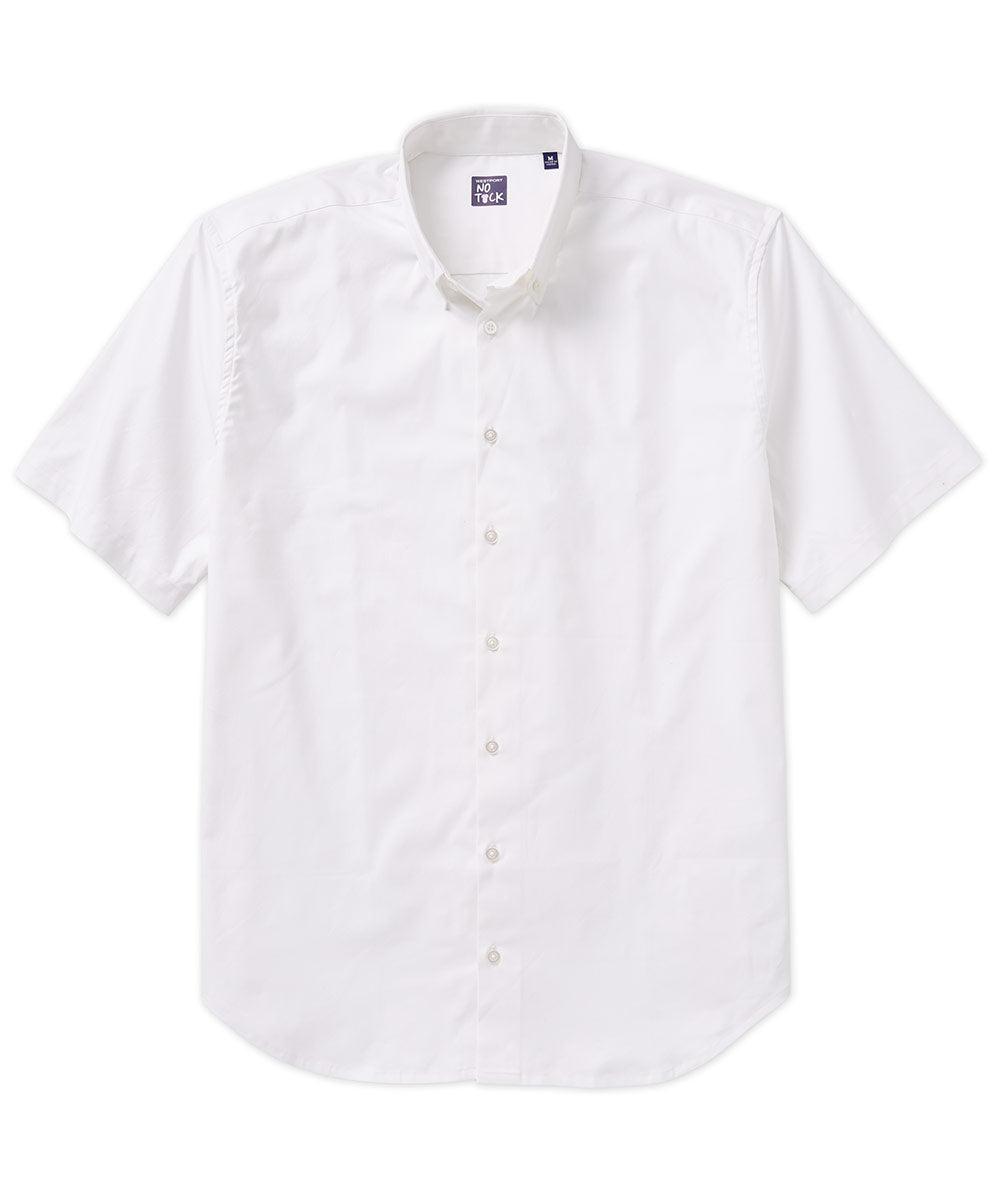 Westport No-Tuck Short Sleeve Stretch-Cotton Oxford Sport Shirt, Big & Tall