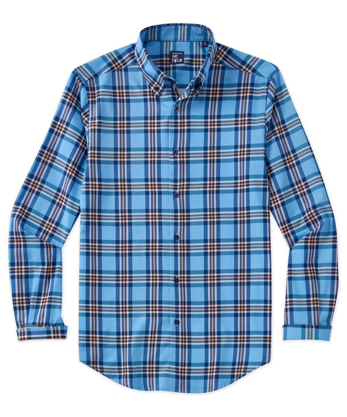 Westport No-Tuck Long-Sleeve Performance Stretch Plaid Sport Shirt, Men's Big & Tall