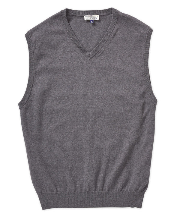 Westport Lifestyle Cotton Stretch V-Neck Sweater Vest - Westport Big & Tall