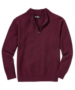 Westport Black Baseball Collar Half-Zip Sweater