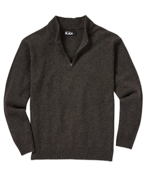 Westport Black Baseball Collar Half-Zip Sweater