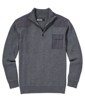 Westport Black Military Quarter-Zip Sweater