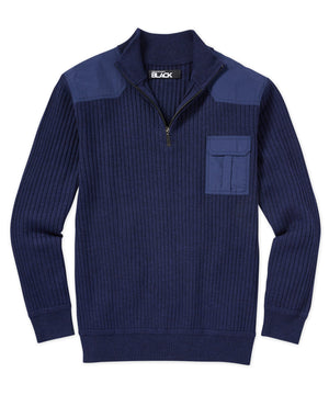 Westport Black Military Quarter-Zip Sweater