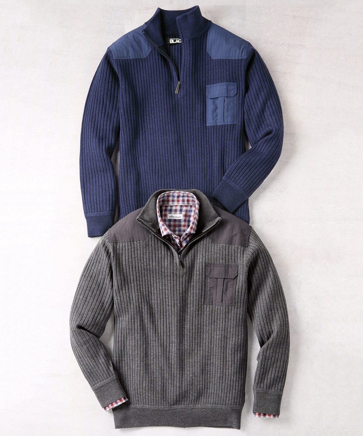 Westport Black Military Quarter-Zip Sweater