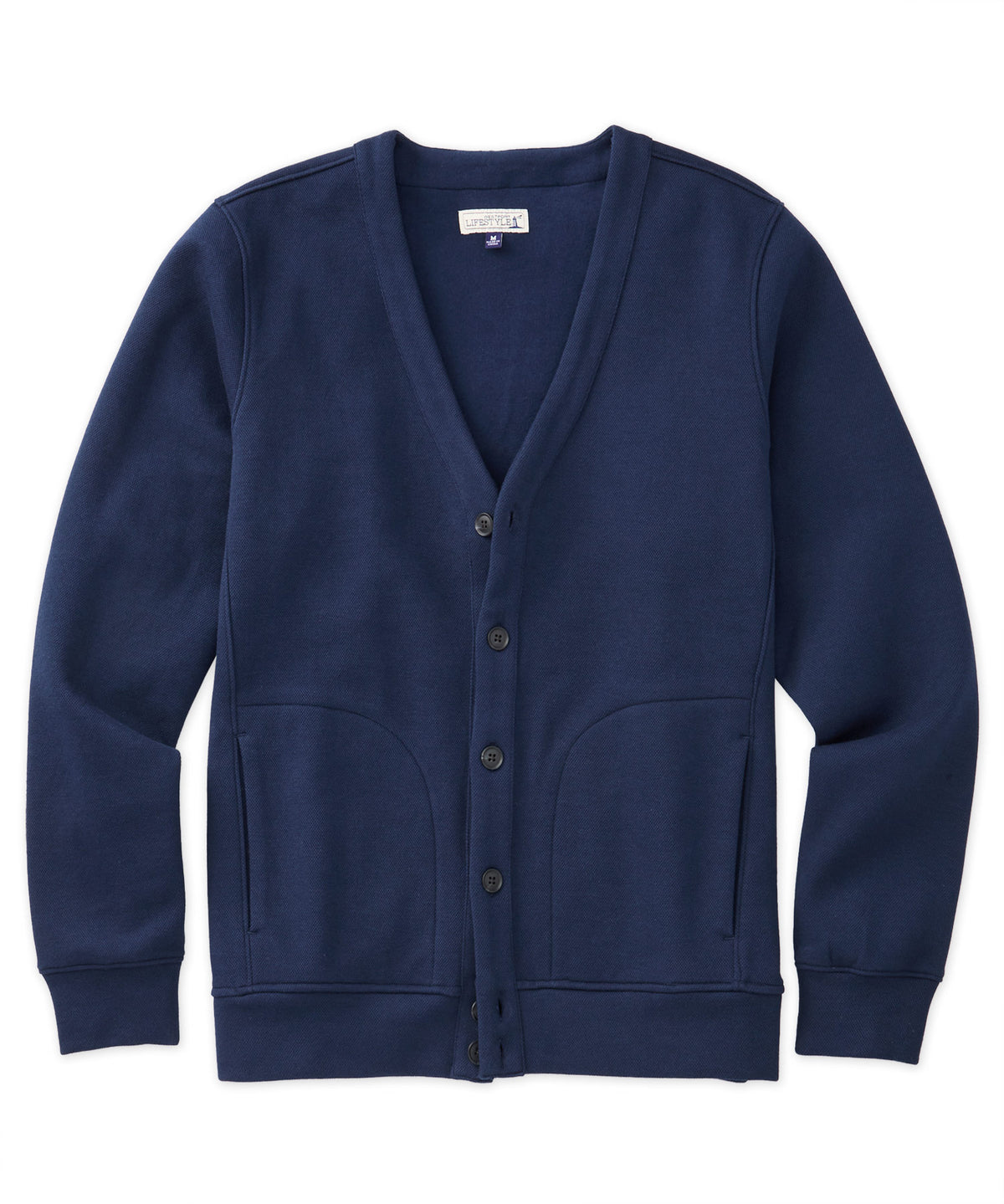 Westport Lifestyle Fleece-Lined Pique Cardigan, Men's Big & Tall