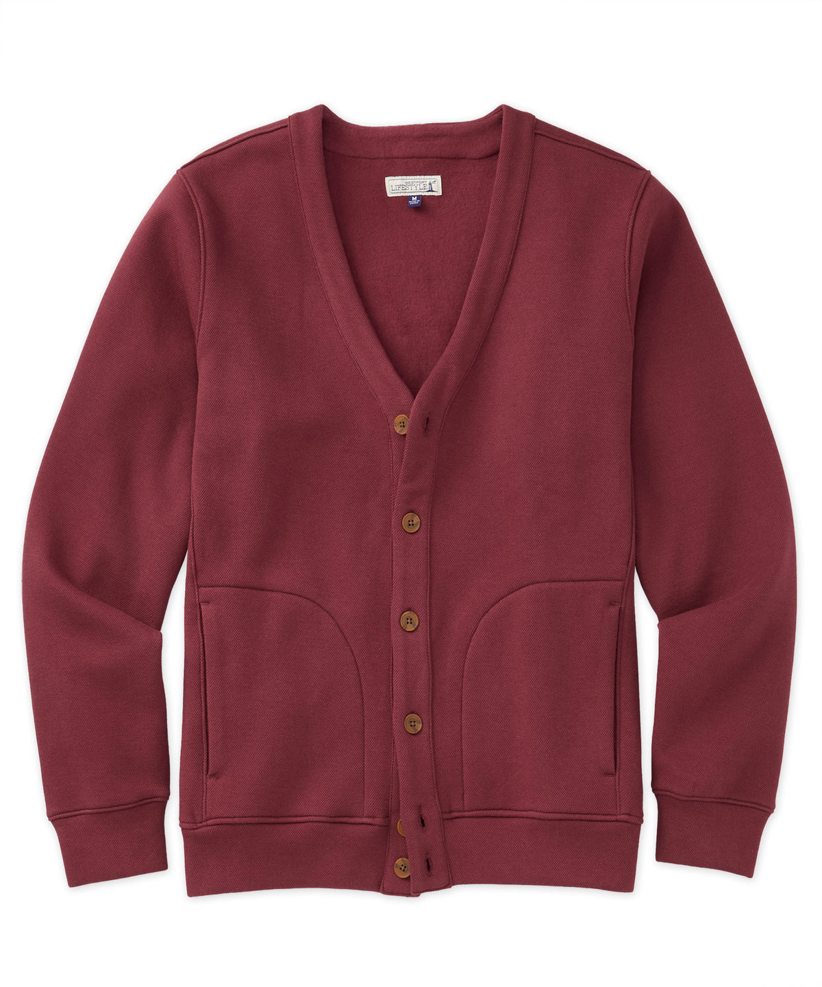 Westport Lifestyle Fleece-Lined Pique Cardigan