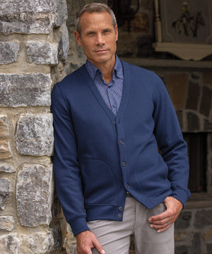 Westport Lifestyle Fleece-Lined Pique Cardigan