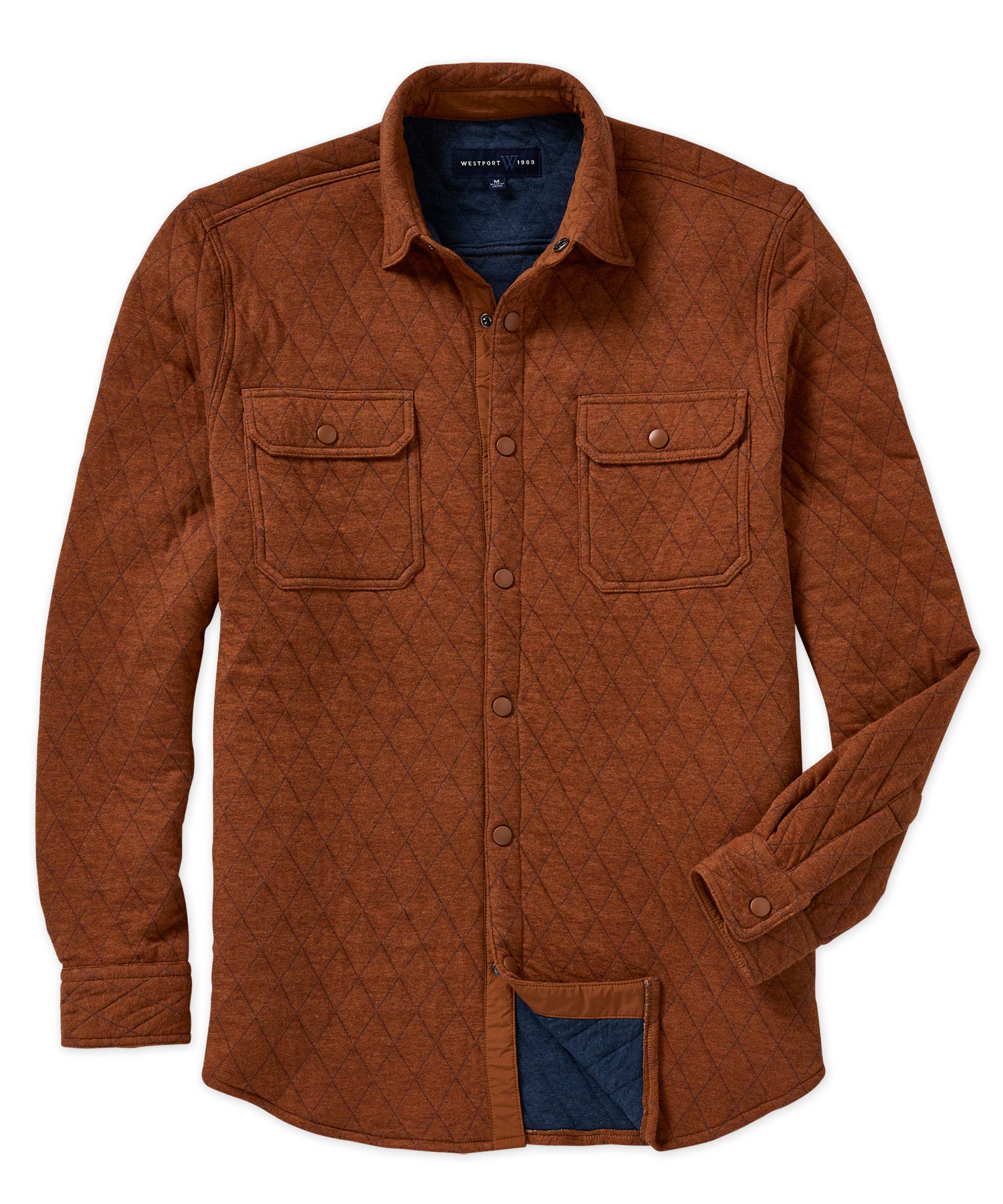 Westport Lifestyle Quilted Knit Shirt Jacket - Westport Big & Tall