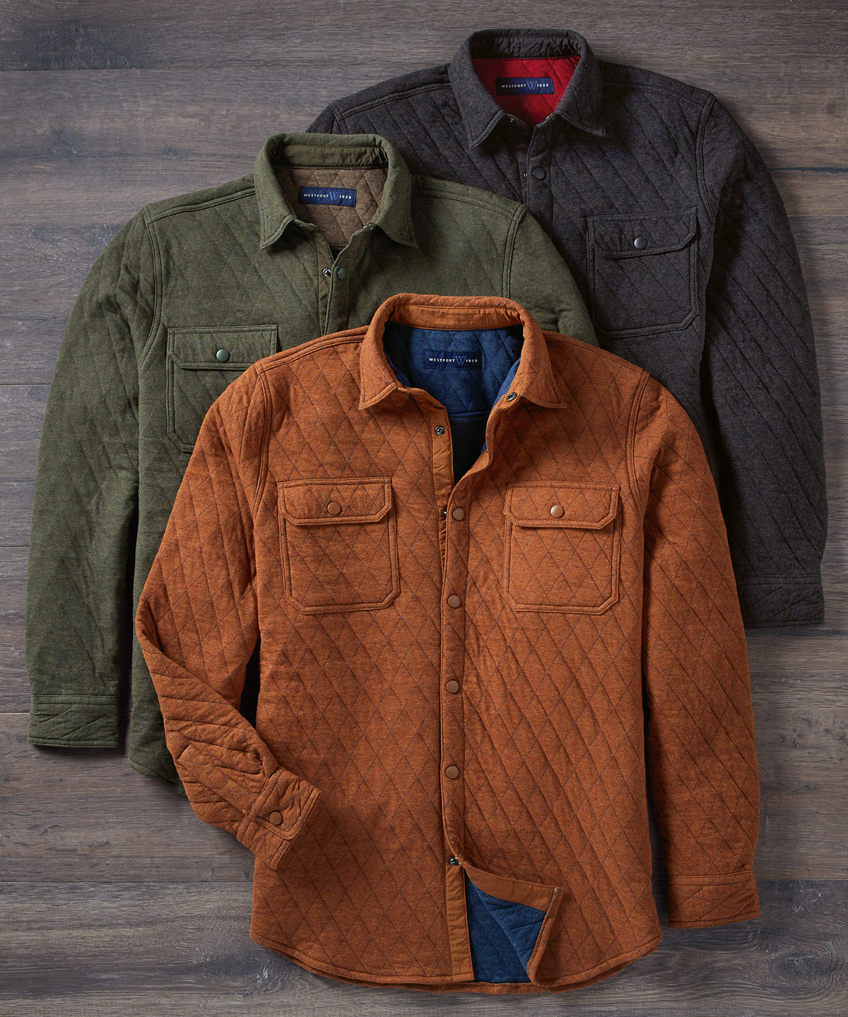 Westport Lifestyle Quilted Knit Shirt Jacket Westport Big Tall