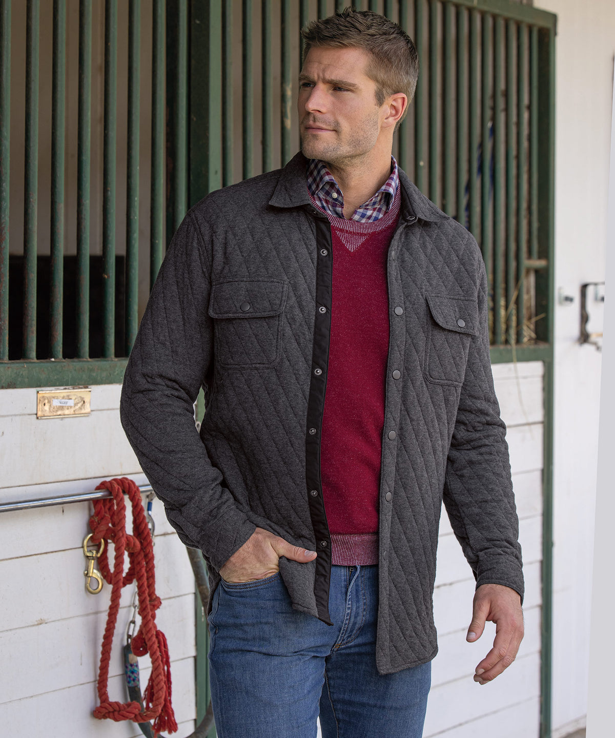 Westport Lifestyle Quilted Knit Shirt Jacket