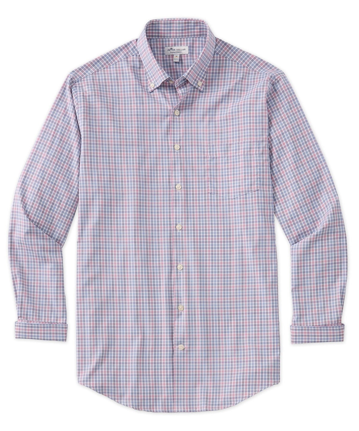 Peter Millar Long-Sleeve Performance Poplin Sport Shirt, Men's Big & Tall