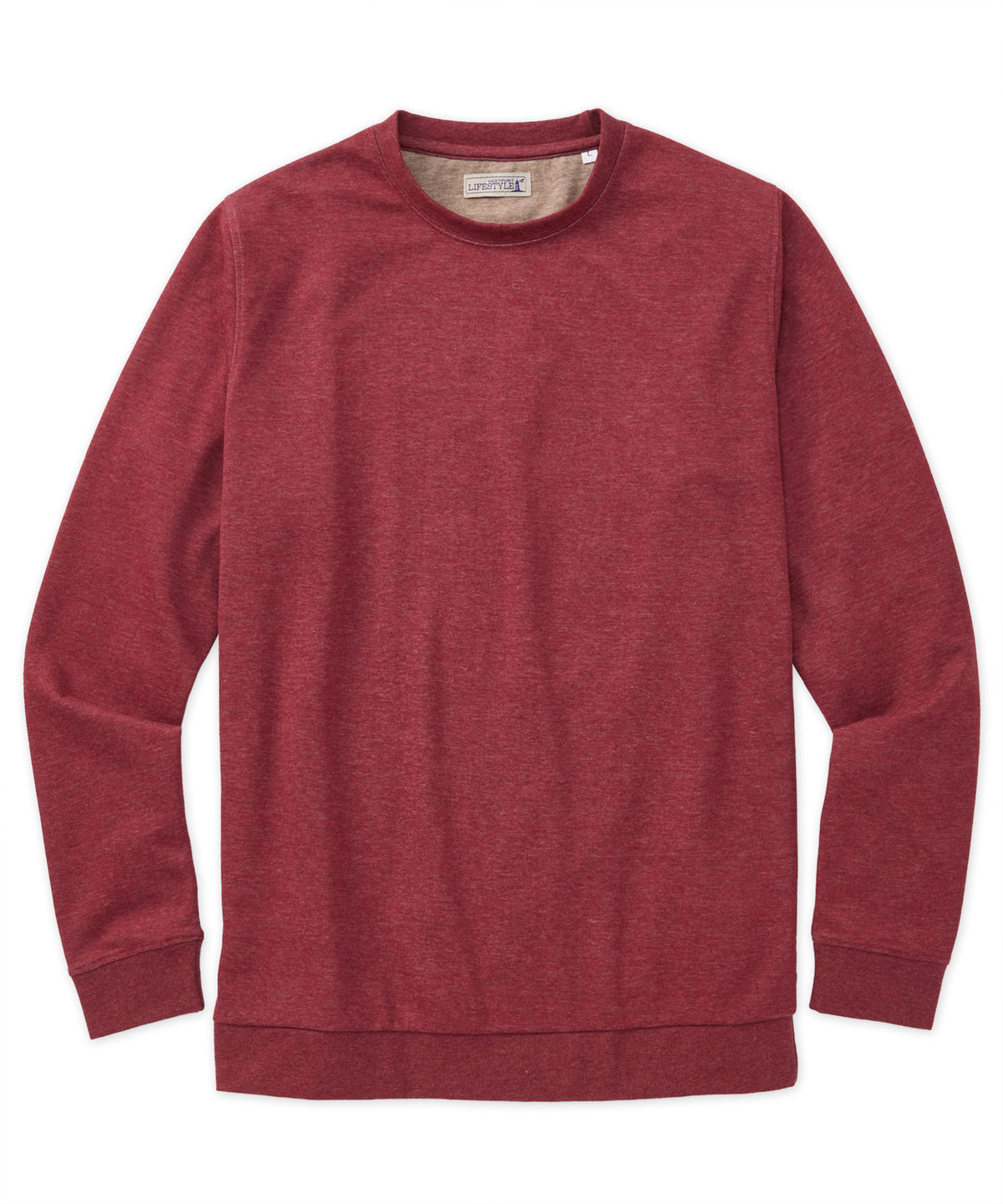 Westport Lifestyle Melange Interlock Pullover Crew, Men's Big & Tall