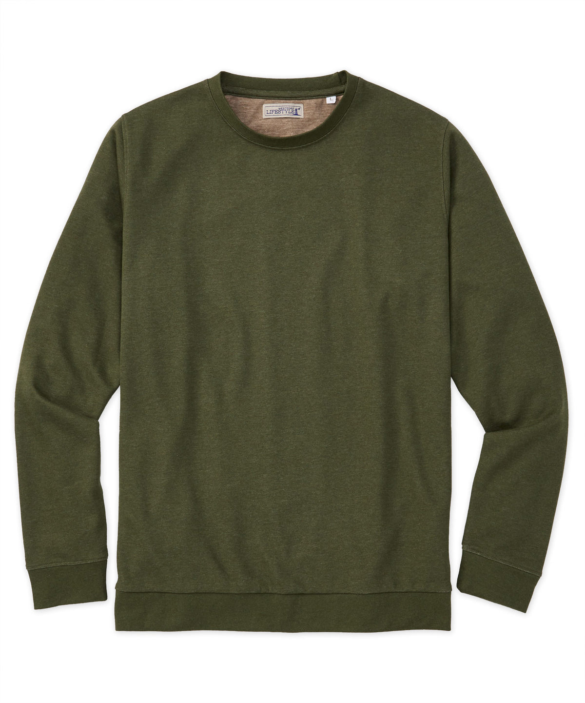 Westport Lifestyle Melange Interlock Pullover Crew, Men's Big & Tall