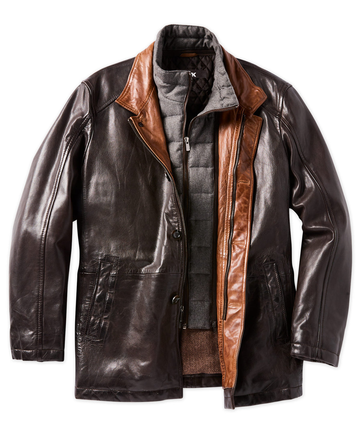 Westport Black Bibbed Leather Jacket