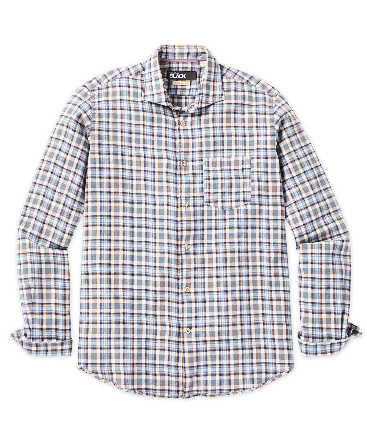 Westport Black Long Sleeve Plaid Sport Shirt