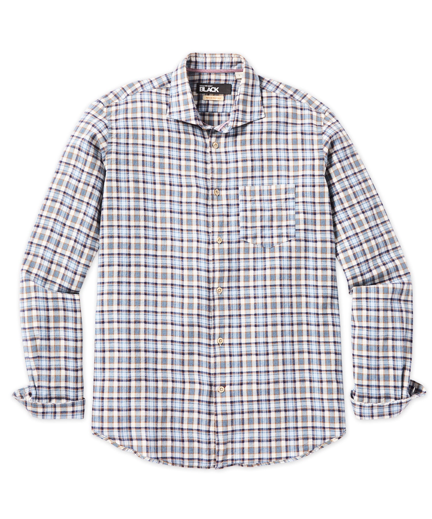 Westport Black Long Sleeve Plaid Sport Shirt