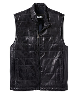 Westport Black Leather Vest