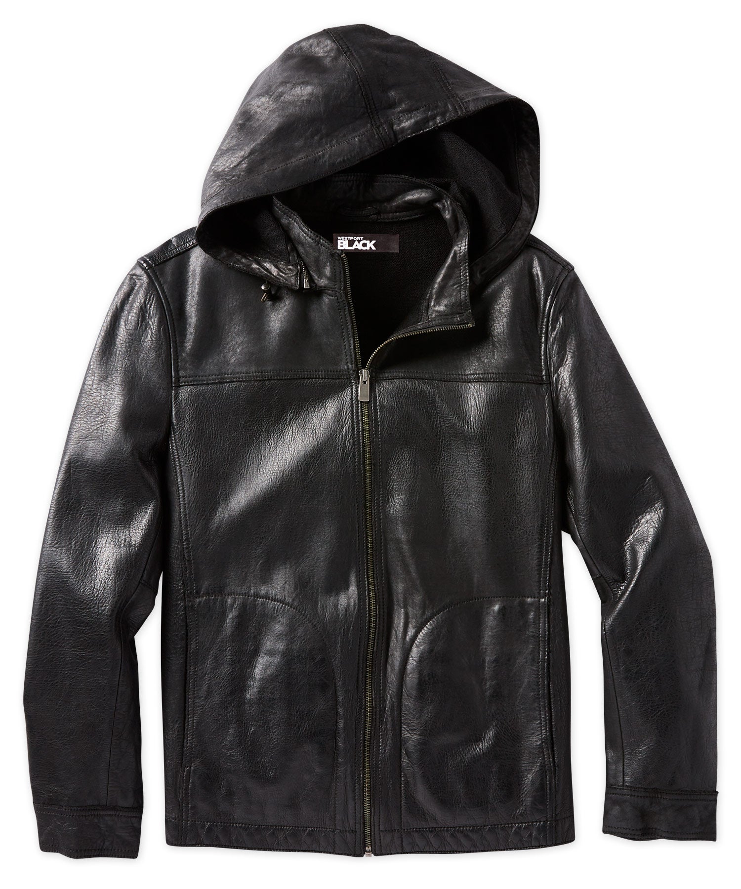 Westport Black Hooded Leather Jacket