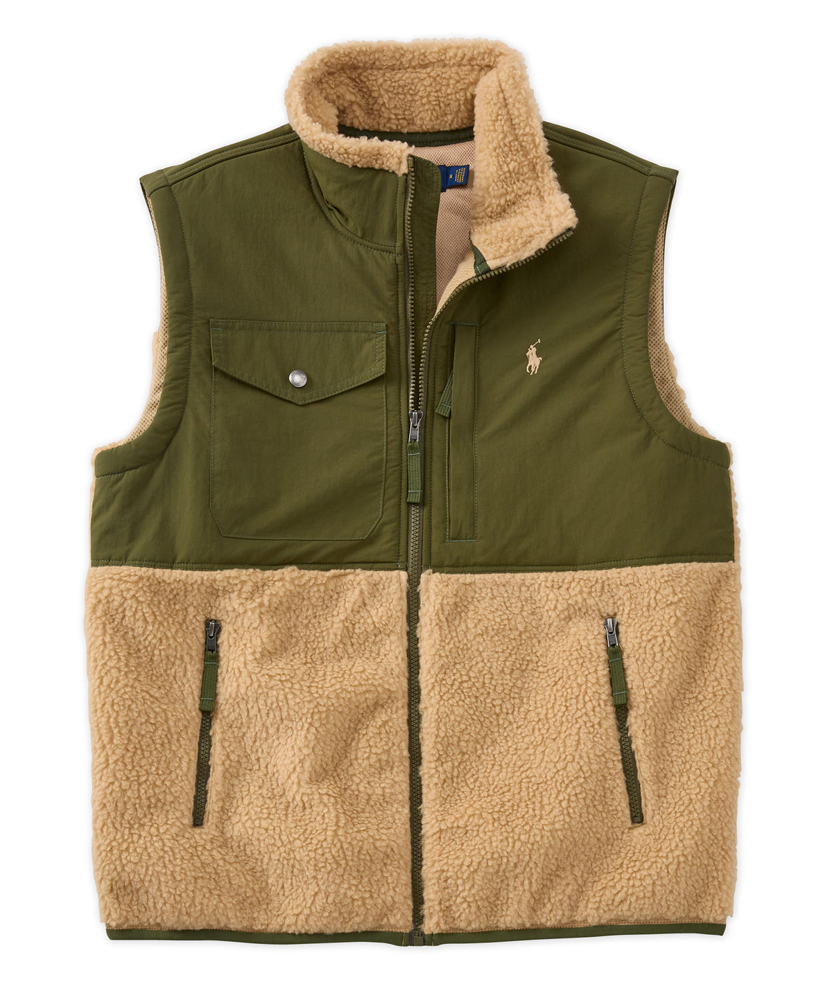 Green sales polo vest