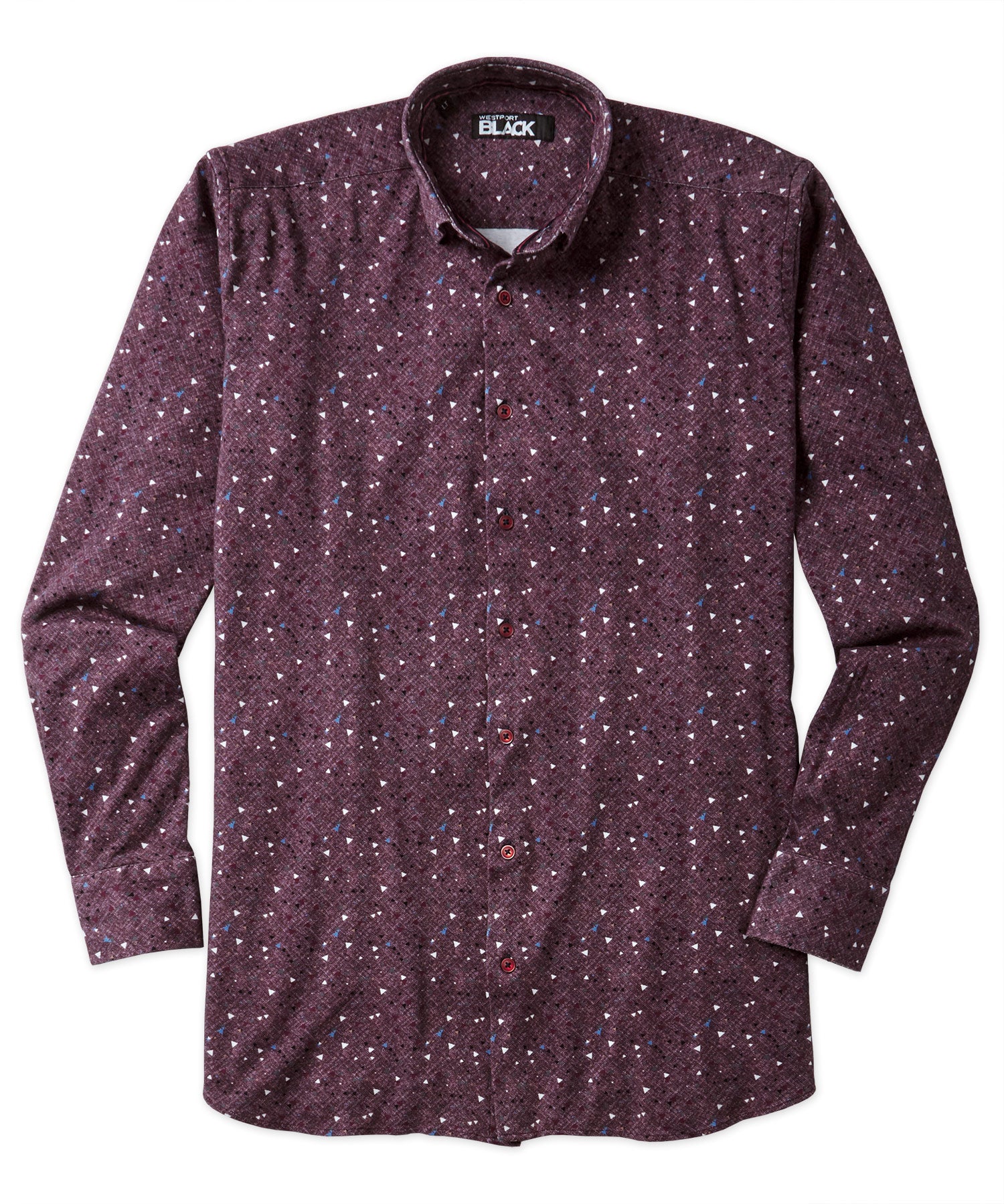 Westport Black Long Sleeve Print Sport Shirt