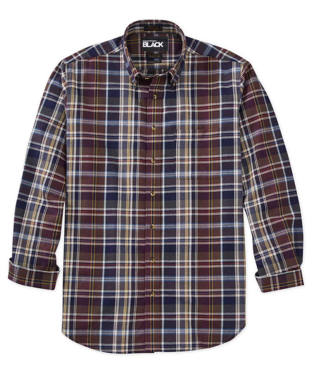 Westport Black Cotton-Wool Sport Shirt