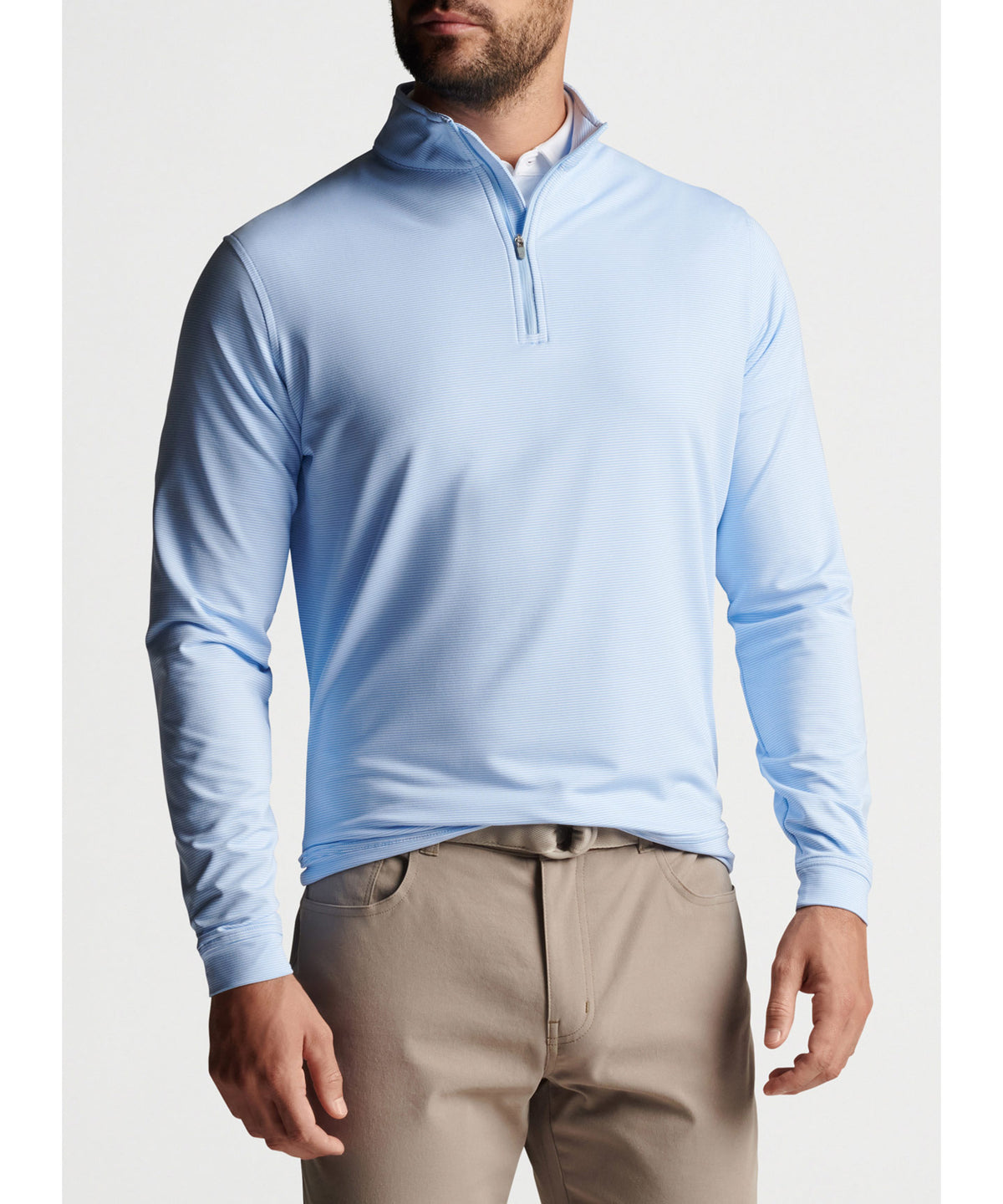 Peter Millar Sugar Stripe Perth Quarter-Zip Pullover, Men's Big & Tall