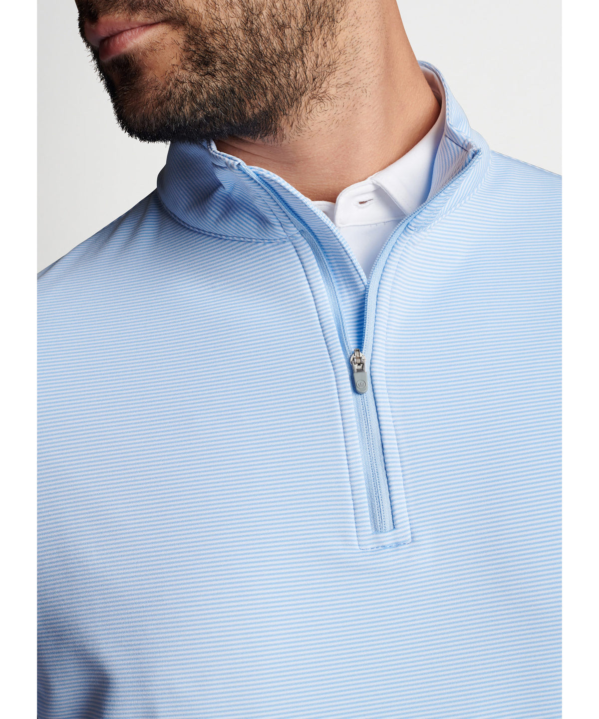 Peter Millar Sugar Stripe Perth Quarter-Zip Pullover, Men's Big & Tall