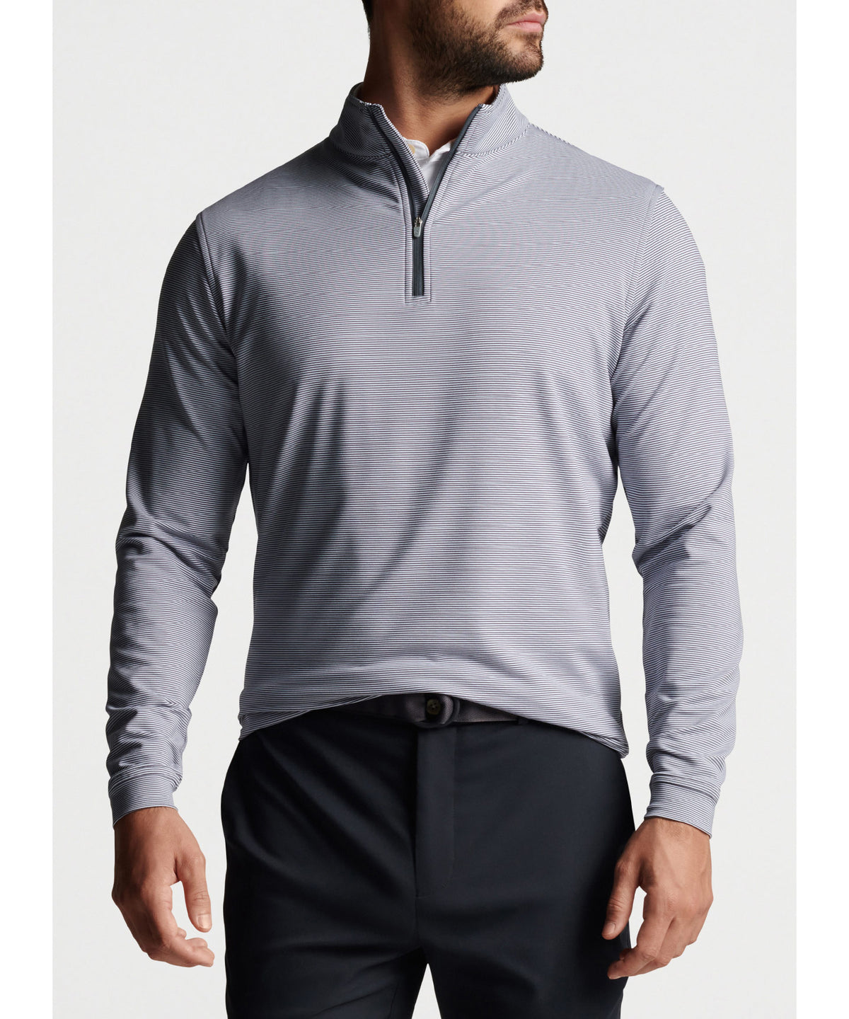 Peter Millar Sugar Stripe Perth Quarter-Zip Pullover, Men's Big & Tall