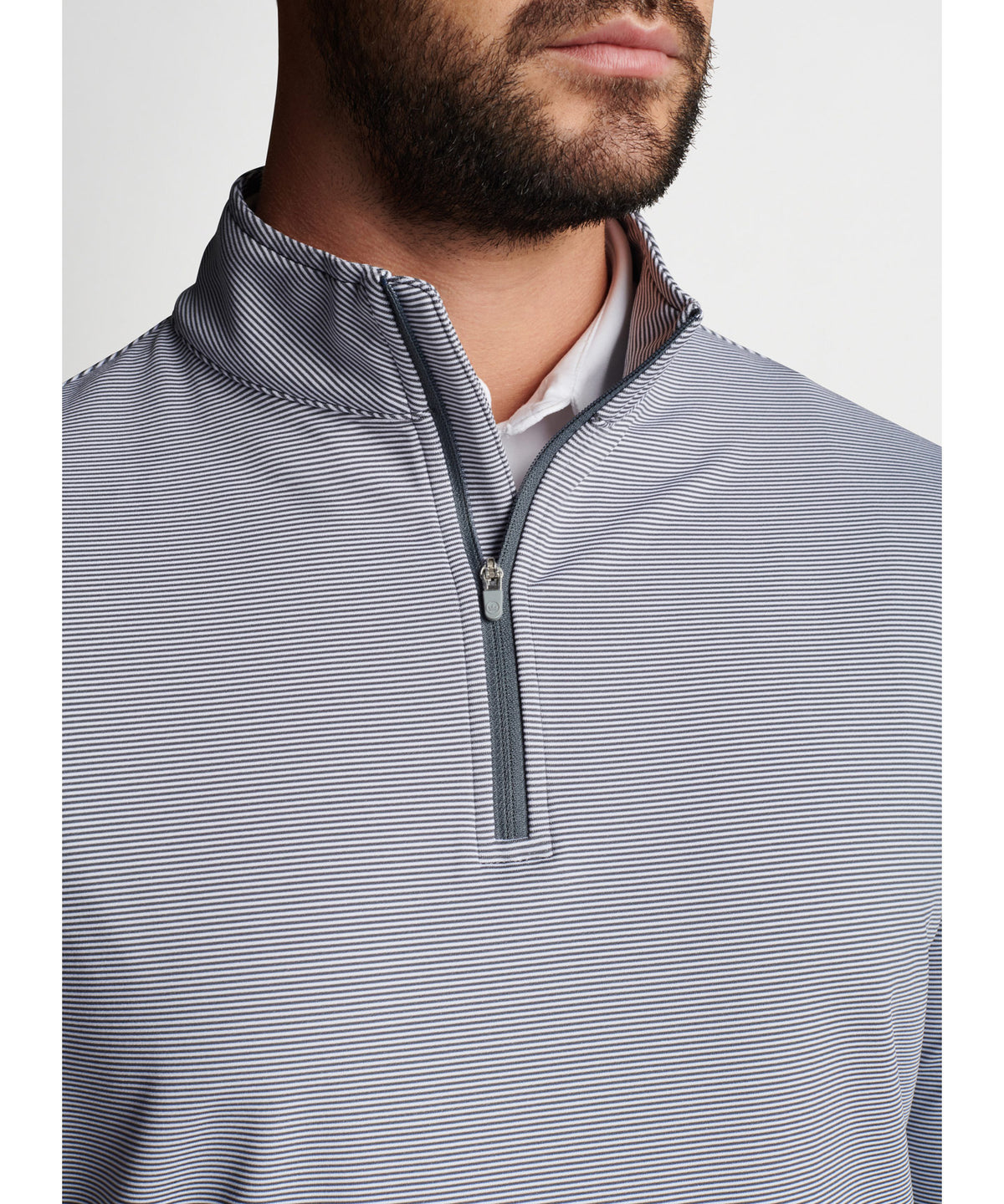 Peter Millar Sugar Stripe Perth Quarter-Zip Pullover, Men's Big & Tall