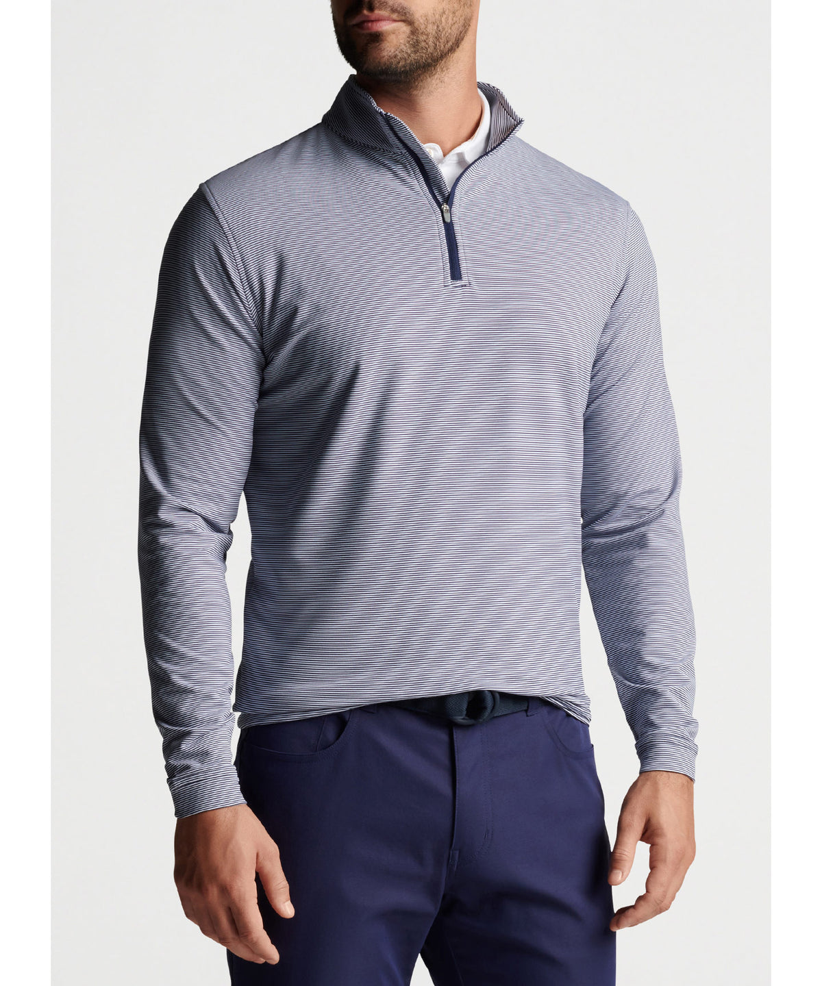 Peter Millar Sugar Stripe Perth Quarter-Zip Pullover, Men's Big & Tall