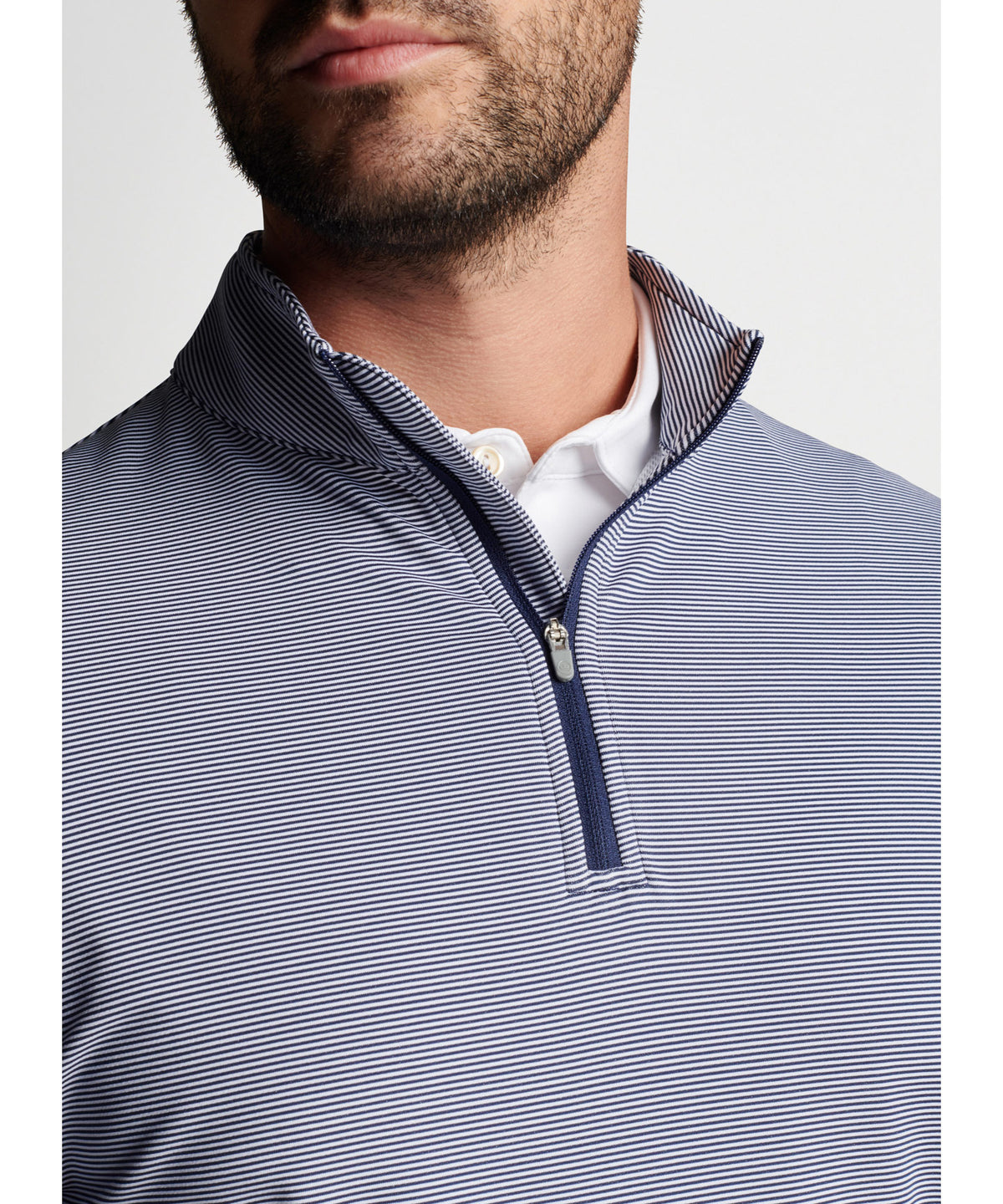 Peter Millar Sugar Stripe Perth Quarter-Zip Pullover, Men's Big & Tall