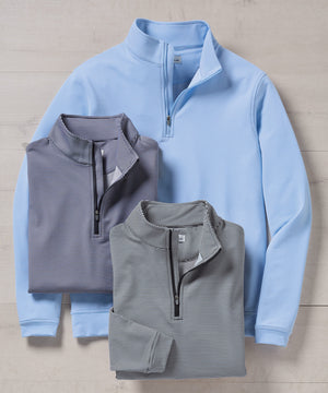 Peter Millar Sugar Stripe Perth Quarter-Zip Pullover