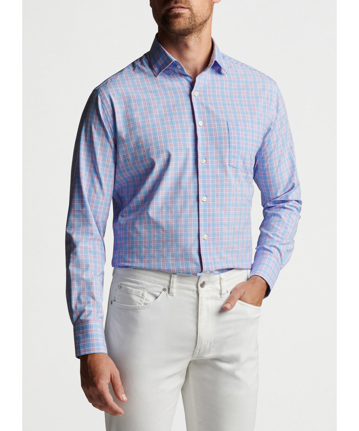Peter Millar Long Sleeve Gene Performance Sport Shirt