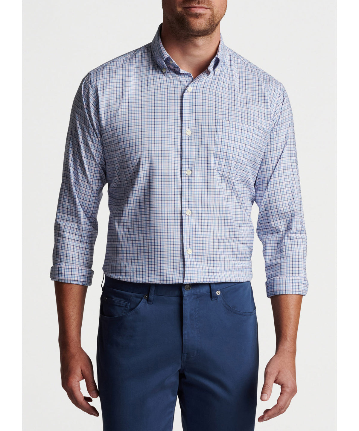 Peter Millar Long Sleeve Plaid Sport Shirt