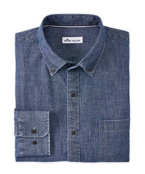 Peter Millar Long Sleeve Chambray Sport Shirt