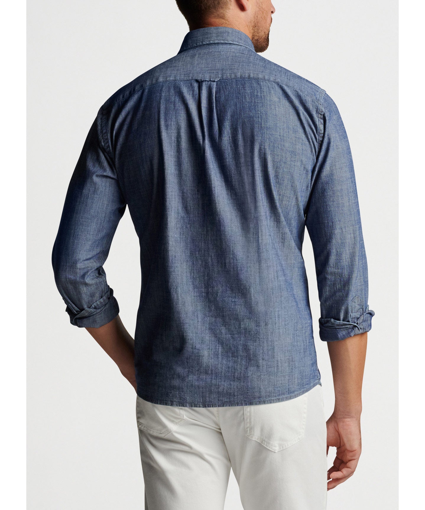 Mens long deals sleeve chambray shirt