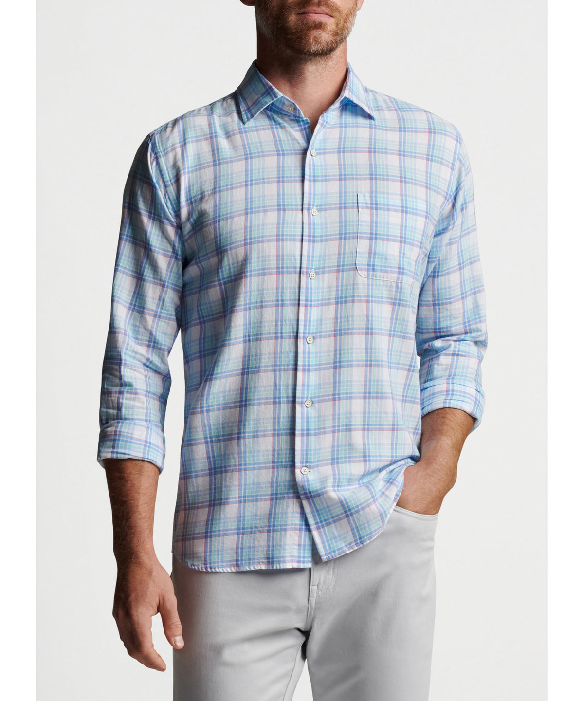 Peter Millar Long Sleeve Pearl Bay Sport Shirt