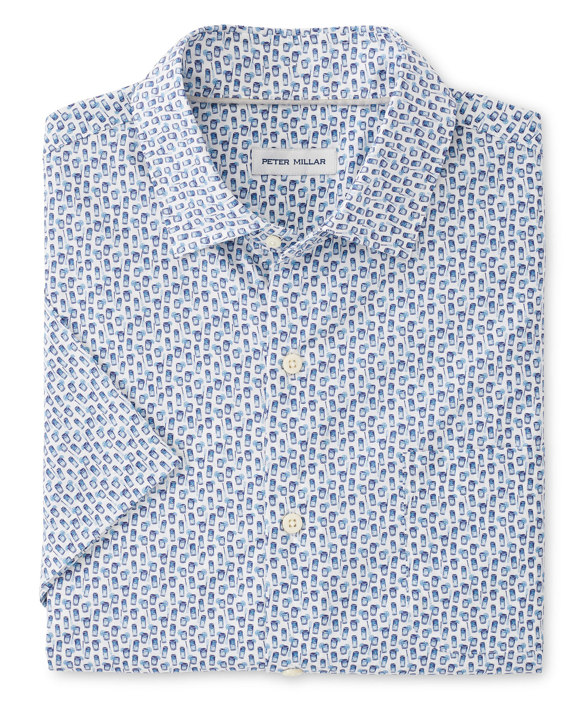 Peter Millar Short Sleeve Print Sport Shirt
