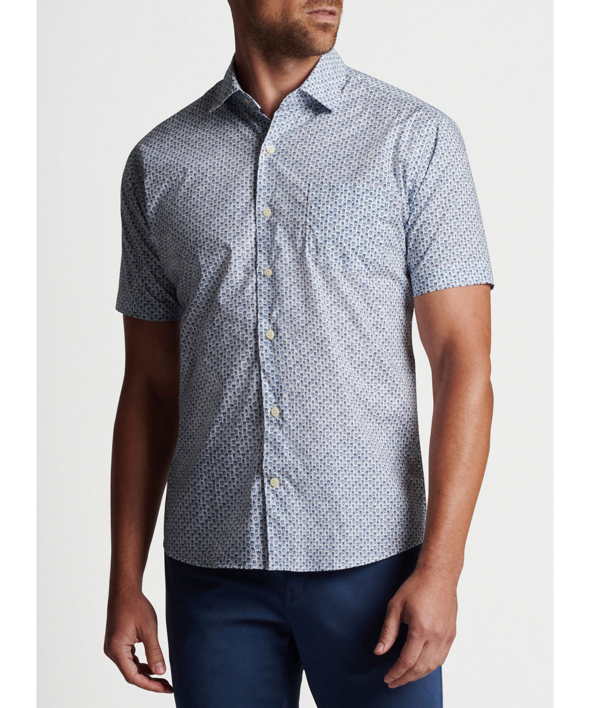 Peter Millar Short Sleeve Print Sport Shirt