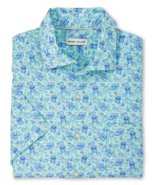 Peter Millar Short Sleeve Print Sport Shirt