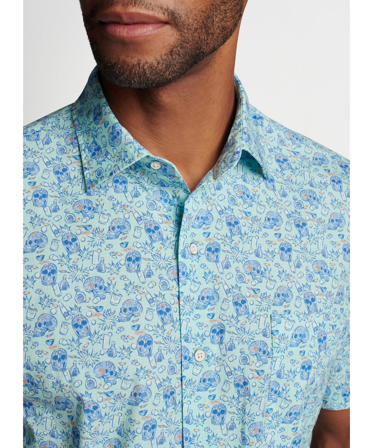Peter Millar Short Sleeve Print Sport Shirt