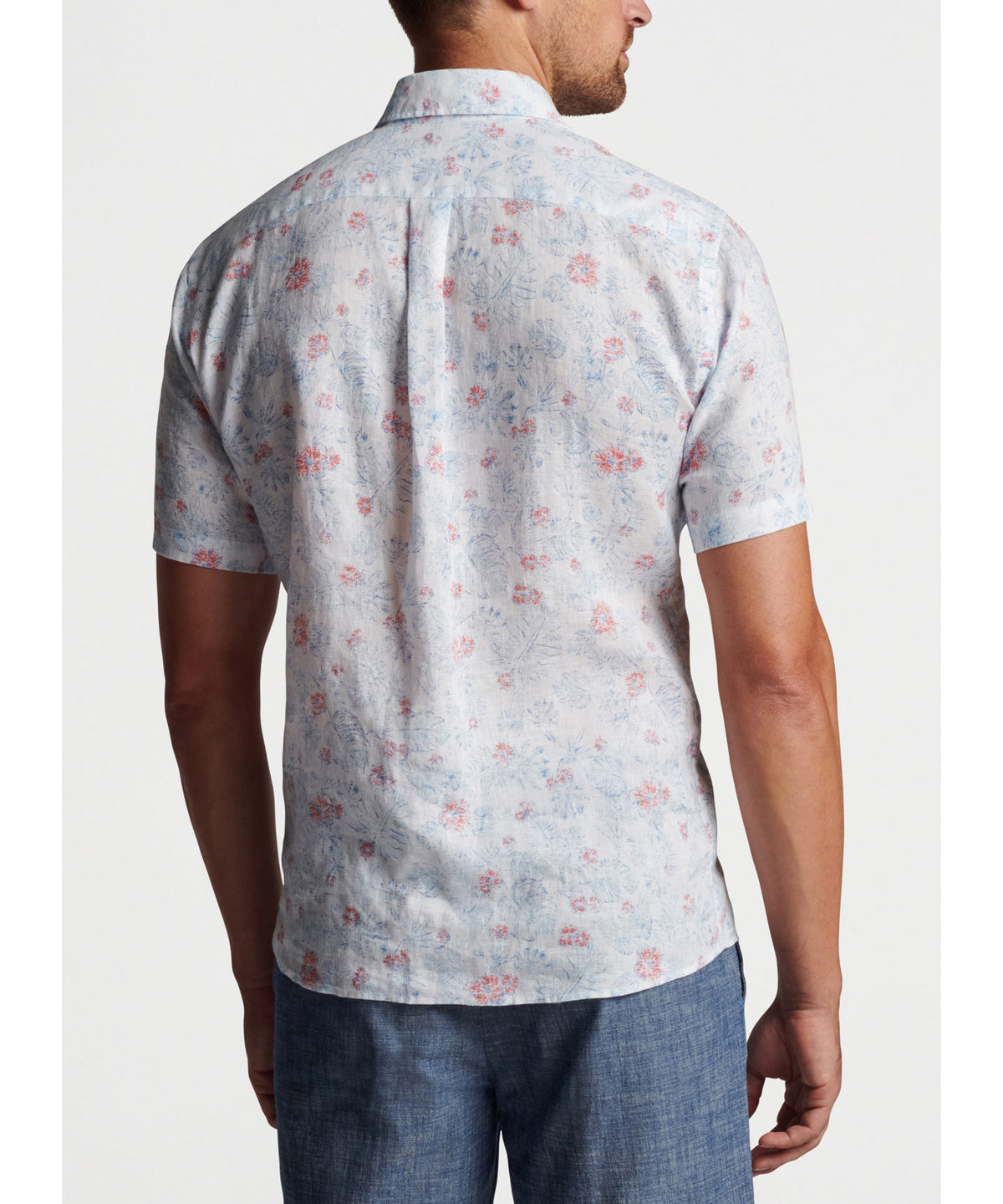 Peter Millar Short Sleeve Linen Sport Shirt